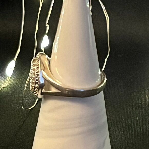 Vintage Nevada Silver Mine Sterling Silver & Marcasite Ring (Size 10) - Picture 2 of 8